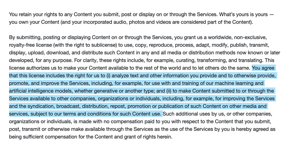 From today your continued use of this platform means that these are the terms of service.