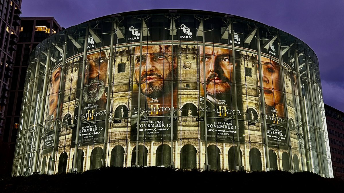 Nick Wakeman (@wakeman_nick) on Twitter photo The <a href="/BFI/">BFI</a> on <a href="/southbanklondon/">South Bank London</a> is looking very gladiatorial this morning …
#Gladiador2
<a href="/Sir_RidleyScott/">Ridley Scott</a> The <a href="/BFI/">BFI</a> on <a href="/southbanklondon/">South Bank London</a> is looking very gladiatorial this morning …
#Gladiador2
<a href="/Sir_RidleyScott/">Ridley Scott</a>