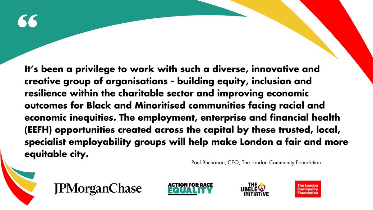AREtweets_'s tweet image. ARE worked closely with the @London_Cf on the 3-year #P2Eprogramme funded by @JPMorgan Chase for BME-led groups. 

What did they think about this work?  

Read more:
🔗tinyurl.com/2eu59kat

#BMELeadership