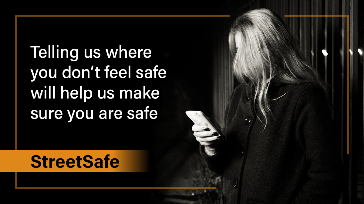 Tell us where don't feel safe and why using #StreetSafe

1)            Go to lincs.police.uk/notices/street… 
2)            Mark the location on a map.
3)            Select what is making you feel unsafe.

If you have felt unsafe, be part of this.