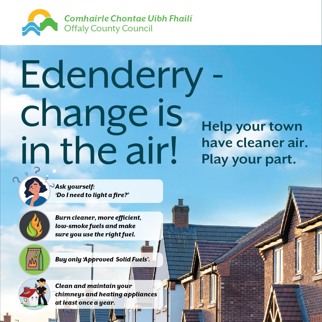 offalycoco's tweet image. *Reminder surveys taking place this weekend*
Edenderry was selected by @Dept_ECC to take part in a pilot study on #CleanAir.   To find out more, please contact the Climate Action, Environment &amp;amp; Rural Water Section of #YourCouncil email environment@offalycoco.ie
#AirSensors