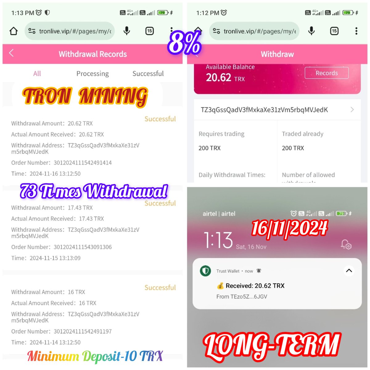 Tronmining01's tweet photo. https://t.co/UfHbJ6yNWs https://t.co/0CPL4P0Czz