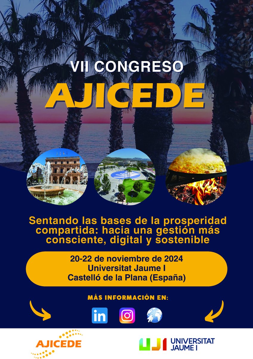 📢 Arriba el VII Congrés AJICEDE! 📢

➡️ Sota el lema "Establint les bases de la prosperitat compartida", explorarà una gestió més conscient, digital i sostenible.

📅 20-22 de novembre de 2024

🔗 Més info: i.mtrbio.com/lzmnthktka