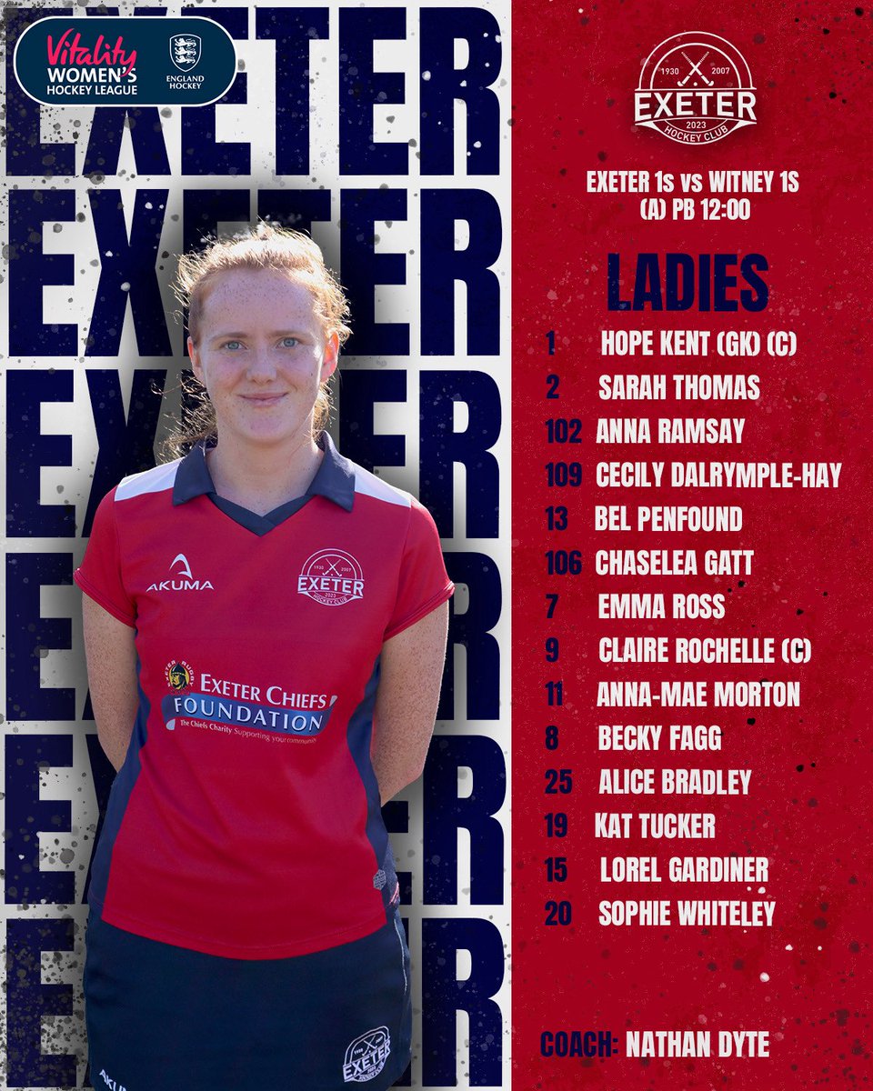 Exeter_HC's tweet image. …and here are your teams

Our Ladies 1s are back on the road this morning with an away game against Witney, while our Men's 1s gear up to host Shepton Mallet on home turf.