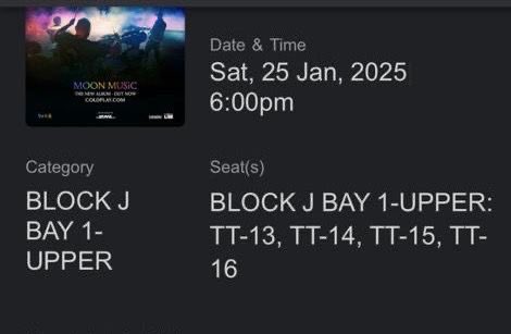 PurvankS's tweet photo. Got 4 tickets of Ahmedabad Coldplay and I’m selling https://t.co/NPwJsEzO2q me
#Coldplay #coldplayindia #concert @Coldplay https://t.co/uGXJ5k3QiN