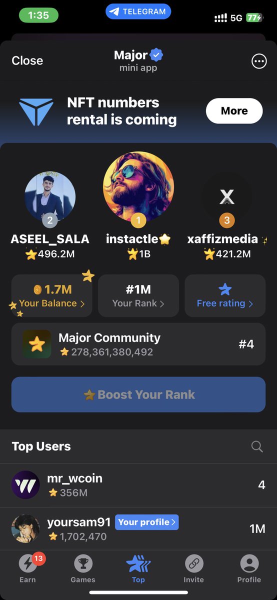 MohdSam94947113's tweet photo. @Cryptowithkhan @majoroftelegram 100$? https://t.co/Lrp4zNGSQh