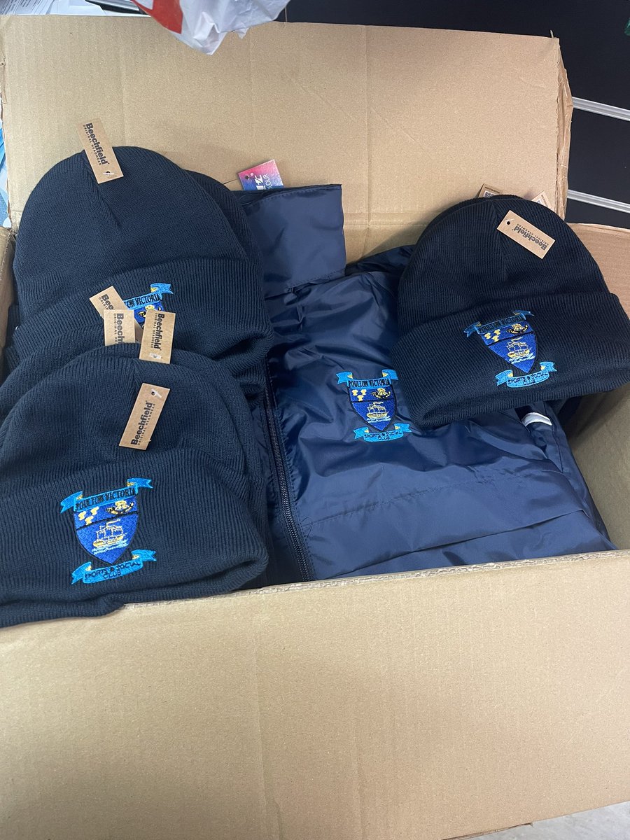 Great for Xmas and winter training. Kids coats and hats sets with team crests £30 a set adults +vat. Order soon to avoid disappointment