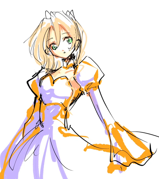 らくがき②ファンタジーオリジナルメカものが唐突にやりたくなって1枚 