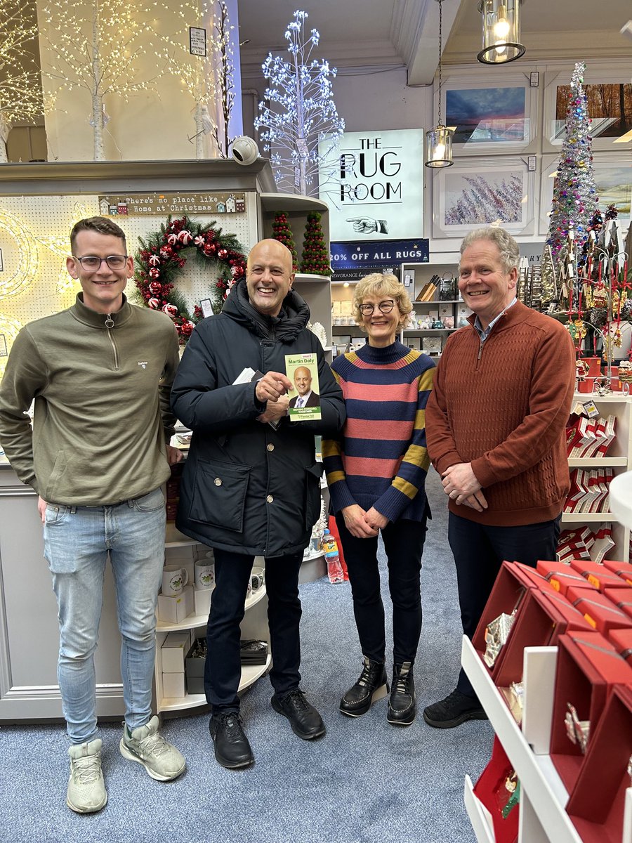 DrMartinDaly's tweet photo. #GE24 #Ballaghdereen #Mulligans canvassing the fabulous Mulligans shop. Great welcome! Thank you Brian Maria Shane! @fiannafailparty https://t.co/qDpl7QURHg