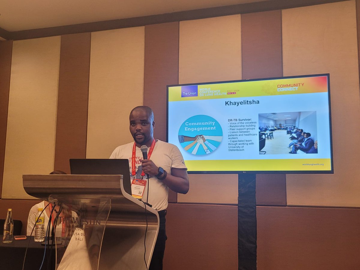 TBProof's tweet photo. With support from Challenge Facility, @ruvandhi & @goodmanmakanda shared feedback at #UnionConf on reducing TB stigma in SA. Peer support and survivor-led interventions were key highlights, ensuring that those affected are at the heart of the solutions. #UseMyVoice to #EndTB https://t.co/PthzawZk7a