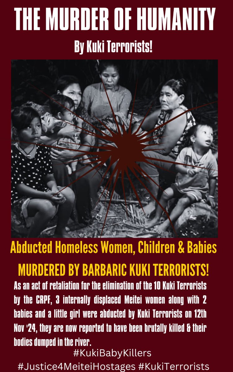 KhuraiNupa's tweet photo. Another brutal episode of RAPE, TORTURE, MURDER by #KukiTerrorists 

infant - blow on the head, part of head missing
8 year old girl: blow on the head, eyes gouged out
women: only a black bra, no clothing

#KukiTerrorists brutally murdered babies, children, and defenseless Meitei women.

#KukiBabyKillers  
#Justice4MeiteiHostages

@Bimol_Akoijam @NBirenSingh @KonthoujamG @YKhemchandSingh @imosingh 
@Nishikant025 @BiswajitThongam @th_arunkumar @LSusindro @thsatyasingh @NoorulHassanMLA @MeeteiLourembam @thbasantasingh @Kh_Raghumani @singh_dingo @rsapam @sapamkeba @Robindro_K_S @robindro22 @RanjitKangujam @thongamshanti10 @NoorulHassanMLA @meghachandra_k @dr_deben @RanjanRajkuma11 @Th_Radheshyam