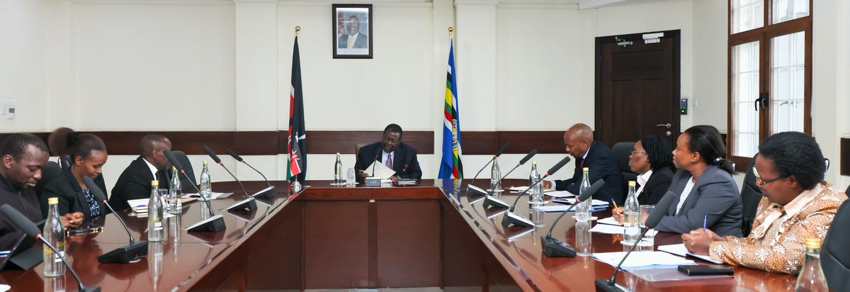 Office of the Prime Cabinet Secretary (OPCS-MFDA) (@officepcs_ke) on Twitter photo The Prime Cabinet Secretary and CS for Foreign & Diaspora Affairs, H.E. Dr. <a href="/MusaliaMudavadi/">Musalia W Mudavadi</a>, convened a meeting yesterday evening with a government multi-sectoral team from MDAs for a meeting with the <a href="/KenyaAirways/">Kenya Airways</a> leadership led by the C.E.O and MD <a href="/Kilavuka/">Allan Kilavuka</a>. The Prime Cabinet Secretary and CS for Foreign & Diaspora Affairs, H.E. Dr. <a href="/MusaliaMudavadi/">Musalia W Mudavadi</a>, convened a meeting yesterday evening with a government multi-sectoral team from MDAs for a meeting with the <a href="/KenyaAirways/">Kenya Airways</a> leadership led by the C.E.O and MD <a href="/Kilavuka/">Allan Kilavuka</a>.