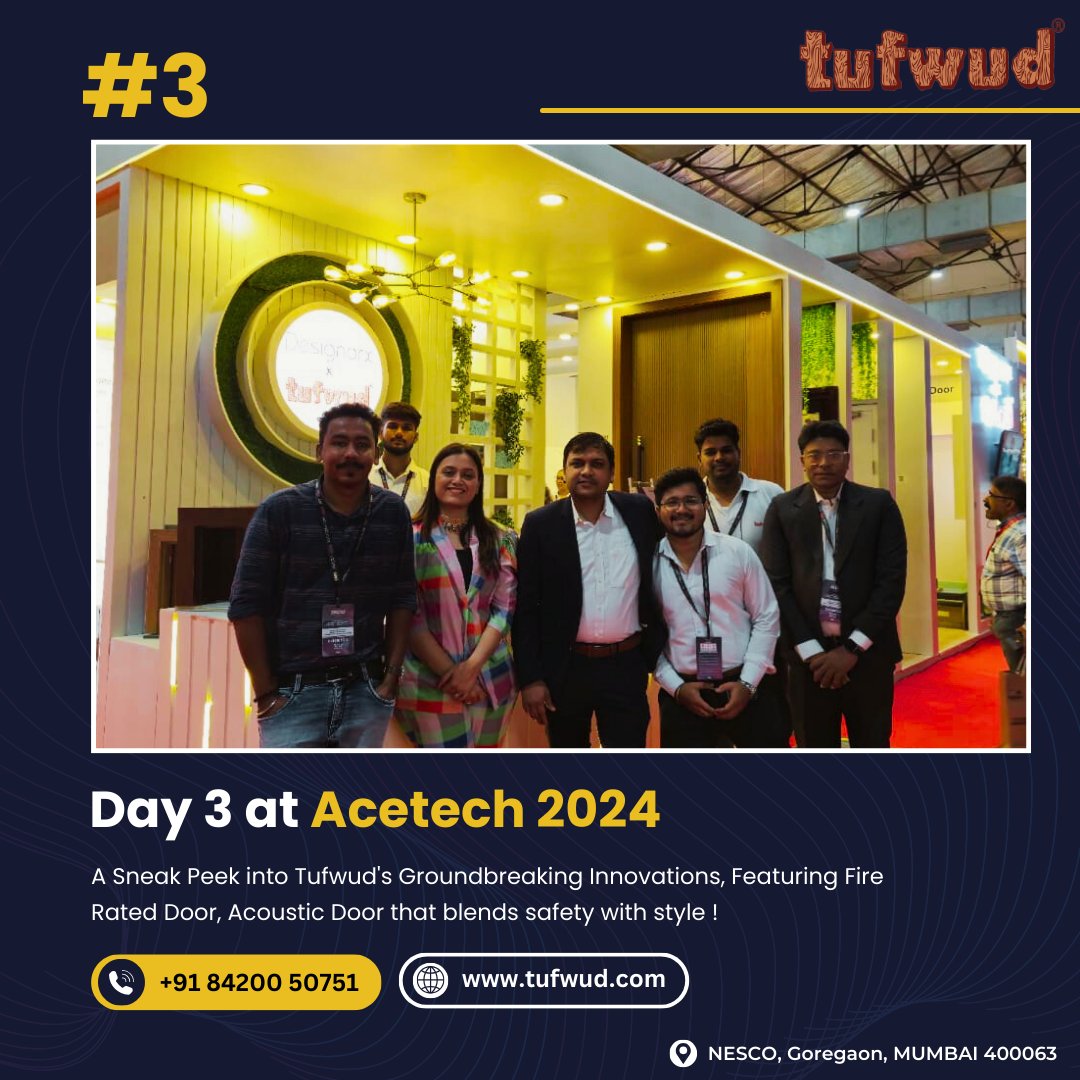 tufwuddoor's tweet image. 🔥 Day 3 at Tufwud’s @acetechexhibition Booth! 🔥
The excitement continues as we showcase our premium fire-rated doors, acoustic solutions, and soundproof innovations! Discover how Tufwud is redefining safety and style for modern spaces.
#AceTech2024 #tufwuddoor