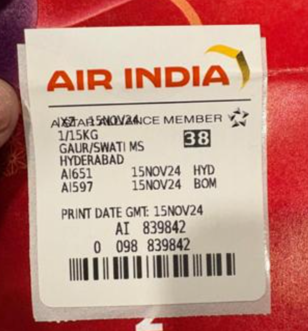 MiComics_'s tweet photo. @airindia We need the bag as soon as possible - all her stuff is in that bag and she has gone for a friend's wedding. Pure incompetence from you guys honestly. https://t.co/HDX22JB7R3
