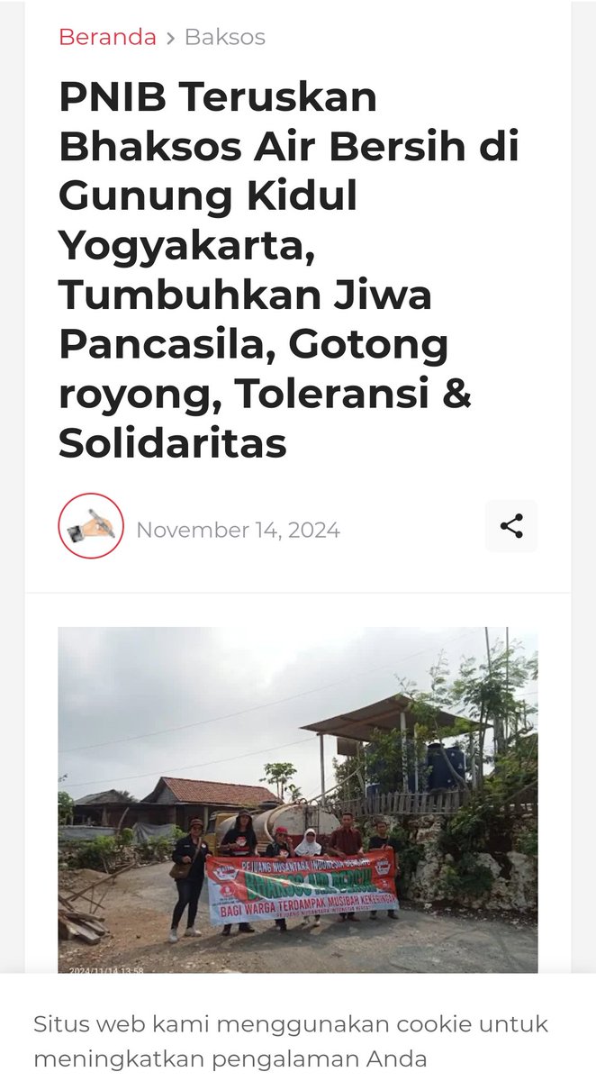 Yuk kita ksh semangat pada PNIB <a href="/PNIB_Official/">PNIB</a> yg sll peduli pada warga demi air bersih.
Kepedulian PNIB sangat diacungkan jempol yg terus menerus membantu warga 
Semangat para relawan yg telah membantu warga 🙏