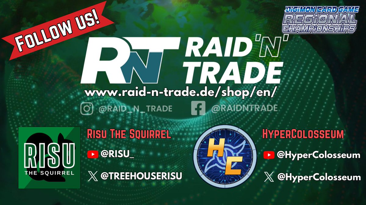 Running on full nightowl hours, join <a href="/TreehouseRisu/">Risu The Squirrel</a> and HC's <a href="/BoldCactus/">TJ - Hyper Colosseum</a> as they cover the EU Regional hosted by Raid'n'Trade! 

Watch here: youtube.com/live/-1oWXl3MF…