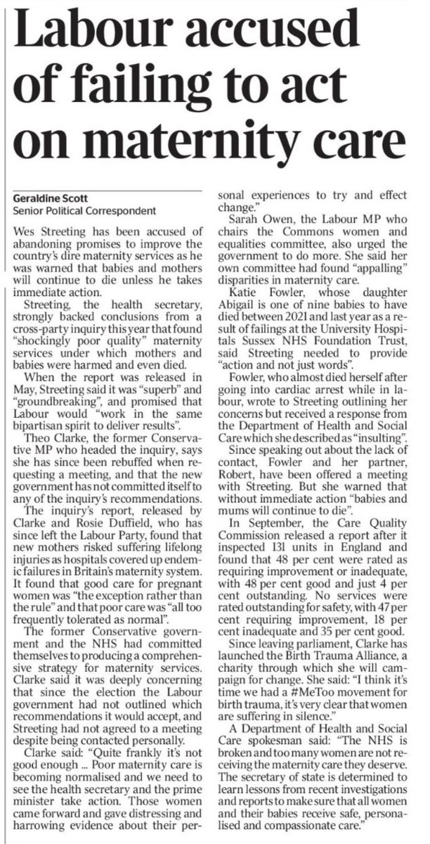 Theo Clarke (@theodoraclarke) on Twitter photo Today I am launching the new Global Birth Trauma Alliance to campaign for change to improve maternity care in the UK and around the world. We need a #MeToo movement for birth trauma.
I call on the new Labour Government <a href="/Keir_Starmer/">Keir Starmer</a> to implement in full the recommendations of Today I am launching the new Global Birth Trauma Alliance to campaign for change to improve maternity care in the UK and around the world. We need a #MeToo movement for birth trauma.
I call on the new Labour Government <a href="/Keir_Starmer/">Keir Starmer</a> to implement in full the recommendations of