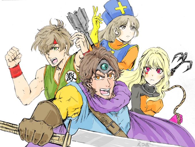 勇者ベルバンと導かれし3人 #デラスのお品書き #絵バンス #描いたよクレアさん #ルイスのコレクション