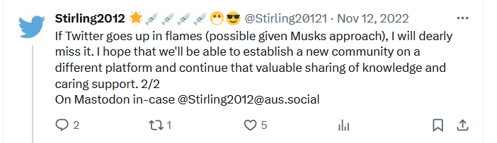 Stirling20121's tweet image. The reasons I joined Twitter and stayed so far havent changed for me.
But I do think its good to have a solid back up plan in case this site flames out quicker then a Tesla on fire!
Slowly building up more time on Bsky at stirling2012.bsky.social