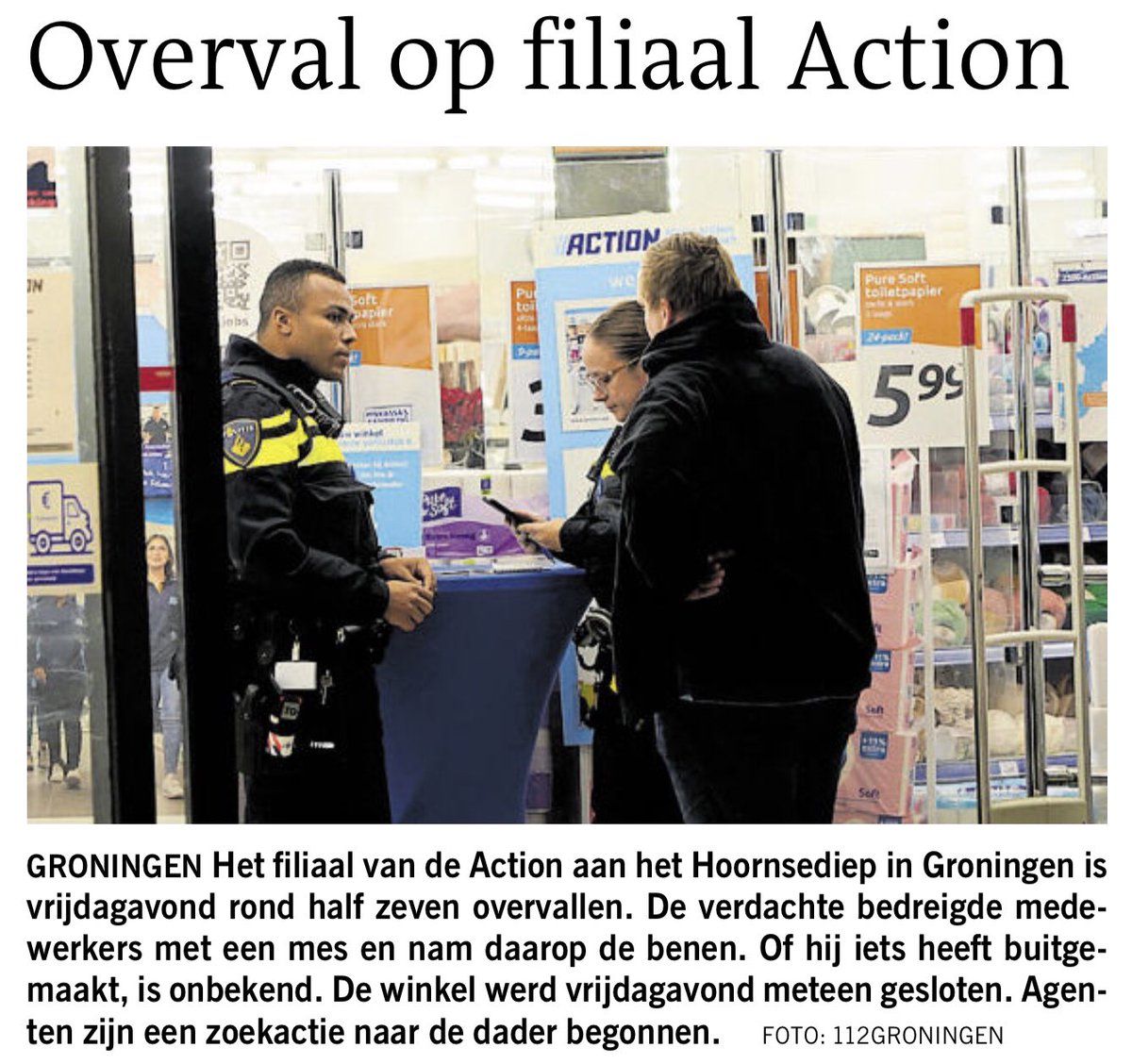 Overval bij Action in Groningen