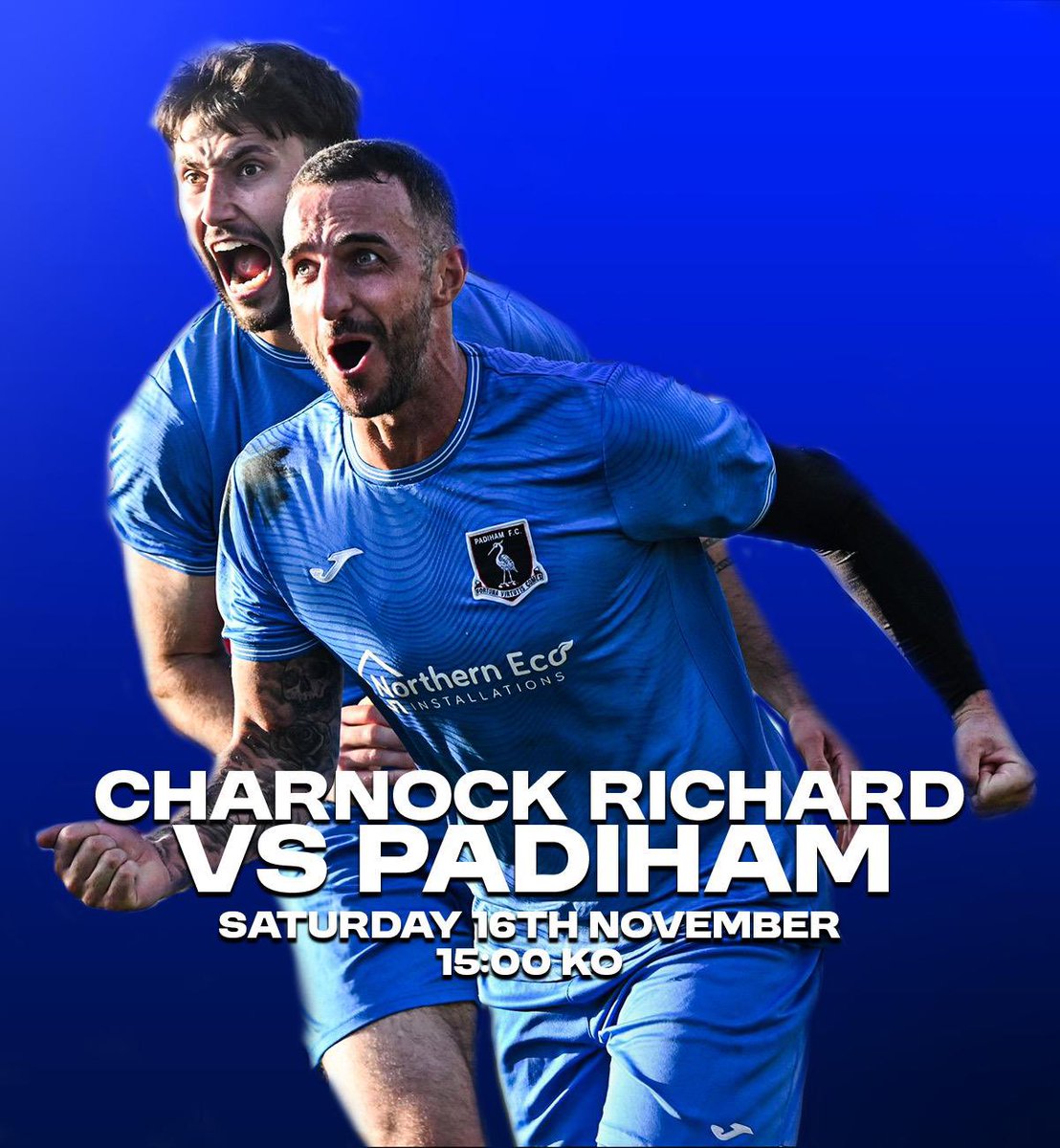 Padiham_FC's tweet photo. It’s MATCHDAY!!! Come and join us as we make the relatively short trip over to face @CharnockFC 3pm ko. The lads really do appreciate your tremendous support this season. UP THE STORKS!!! https://t.co/QxCt625ULK