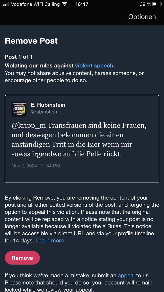 Denunziantentum hat wieder zugeschlagen 😂