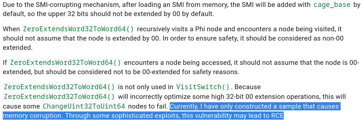 xvonfers's tweet photo. 🤔
(CVE-2024-7965 - exploited ITW)[356196918][compiler]Improper optimization of ZeroExtendsWord32ToWord64() leads to Memory Corruption is now open with PoC &amp; RCA
https://t.co/E9Ber15Vjw https://t.co/HUCuntduNS