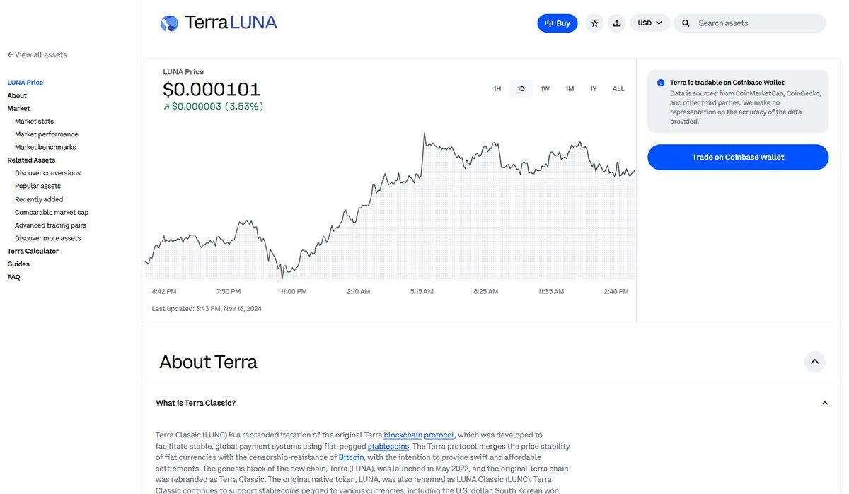 KhoDuLieu_Com's tweet photo. @coinbase  May Have Plans for #Terra Luna Classic
#LUNC https://t.co/Nxb22MODXr