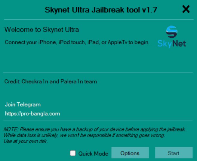 Release!! Release!! Release!!

Skynet Ultra V1.7 has been released 
💥with LifeTime Free💥

Support Jailbreak list 
iPhone SE
iPhone 6𝘀 &amp; 6sPlus
iPhone 7 &amp; 7Plus  
iPhone 8 &amp; 8Plus 
iPhone X  

iPad Air 2 WiFi (A1566)
iPad Air 2 4G (A1567)
iPad Mini 4 WiFi (A1538)
iPad Mini 4 4G