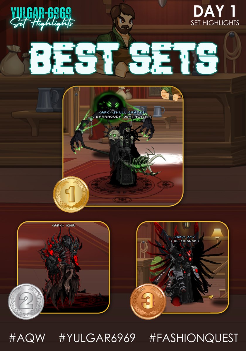 JebAQW's tweet photo. YULGAR6969 Set Highlights - Day 1
Those who got 🏅 10 medals shall receive LEGION PALADIN CODE:
Skull crater - 1/10🏅
#AQW #YULGAR6969 #FASHIONQUEST https://t.co/SyguVcINUW