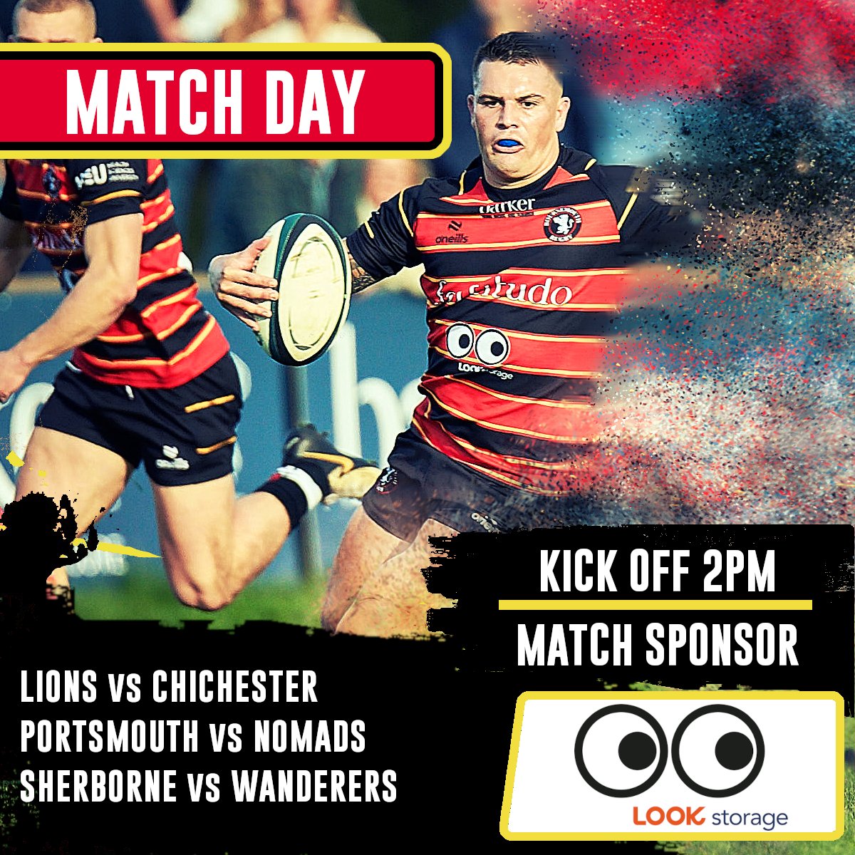 bournemouthrfc's tweet photo. 🏉 GAME DAY! 🏉

Bournemouth Rugby is back in action, and we need YOU! Home or away, let’s hear you roar! 🦁

Lions vs Chichester (Home) – KO 2PM
Nomads @ Portsmouth – KO 2PM
Wanderers @ Sherborne – KO 2PM

Big thanks to our Match Day Sponsor Look Storage!
#Lions https://t.co/9QXtdKwMdT