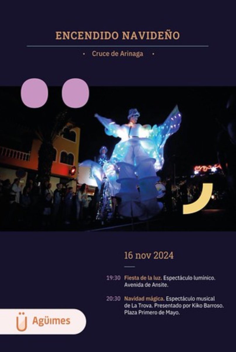 #Agüimes enciende la iluminación navideña con los #villancicos de <a href="/latrovagc/">La Trova</a> <a href="/AytodeAguimes/">Ayuntamiento de Agüimes</a> <a href="/KBarrosoG/">Kiko Barroso Gil</a> #CruceDeArinaga #Navidad #Aguimes
 domingomartin.blogspot.com/2024/11/aguime…