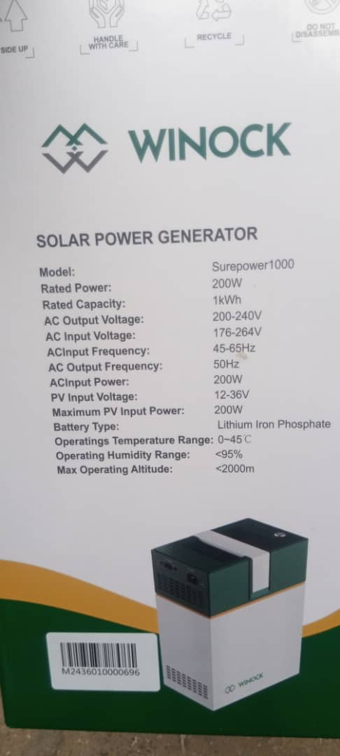 NajAlpharouque's tweet photo. New solar generators available. 

It can power TV, 3 fans, small fridge, 15 bulbs and other appliances.

470k without panel.

490k with panel. https://t.co/RpWtUmf6UC