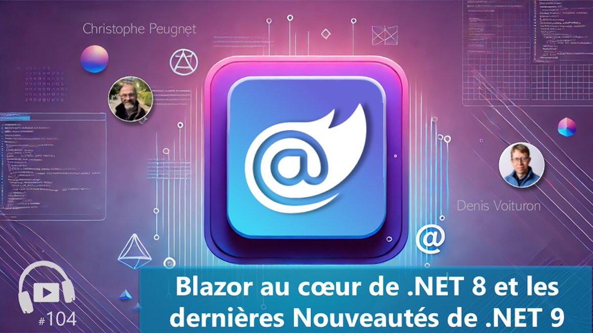 Denis Voituron #Blazor (@denisvoituron) on Twitter photo 🎙️ DevApps Podcast 🎙️
Plongez dans l'univers de Blazor avec .NET 8 et découvrez les nouveautés de .NET 9 avec <a href="/tossnet1/">🕊️Christophe Peugnet 🍀 #blazor</a> et <a href="/AClerbois/">Adrien Clerbois (MVP) 🇧🇪 #devday</a>. 🚀
🔗 devapps.ms/podcasts/104-b…
#Blazor #DotNet8 #DotNet9 #Podcast #DevCommunity 🎙️ DevApps Podcast 🎙️
Plongez dans l'univers de Blazor avec .NET 8 et découvrez les nouveautés de .NET 9 avec <a href="/tossnet1/">🕊️Christophe Peugnet 🍀 #blazor</a> et <a href="/AClerbois/">Adrien Clerbois (MVP) 🇧🇪 #devday</a>. 🚀
🔗 devapps.ms/podcasts/104-b…
#Blazor #DotNet8 #DotNet9 #Podcast #DevCommunity