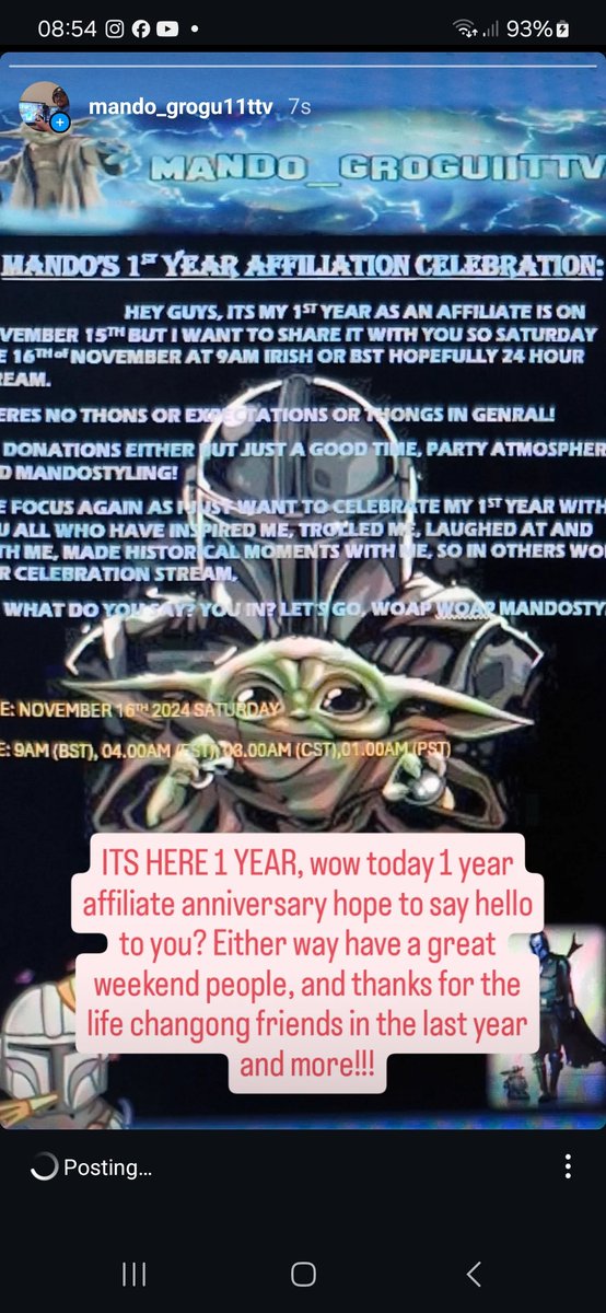 Today 1year affiliated on twitch , have a great weekend see some of you buddies on this 1st year, 1st 24hour stream if not no worries still much love!