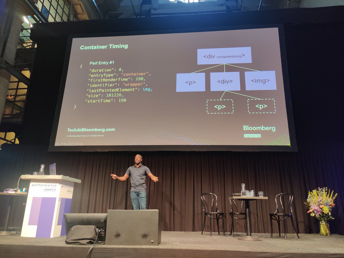 robpalmer2's tweet photo. Yesterday at @PerfNowConf, @pcwilliams & @Jason_williams told the story of how the Bloomberg Terminal was migrated all the way from custom hardware over to modern web tech ✨
We needed more from that stack leading to contributions to many web APIs. The latest: Container Timing! https://t.co/7jvvgS5IhA