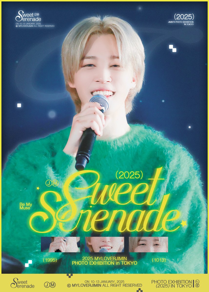 myloverjimin's tweet photo. SWEET SERENADE

2025 JIMIN PHOTO EXHIBITION in TOKYO
by MYLOVERJIMIN

2025.01.10-01.13

VIP&amp;一般チケット🔗https://t.co/cpwEXyaE7i
展示会入金期間: 2024.11.18-12.02
VIP特典:ジミン 3D反射ハートうちわ東京VIP版
4カット フォトホルダー,PVC カード, ネックストラップ+

#SWEETSERENADE_TOKYO https://t.co/sgPnUi4pE2