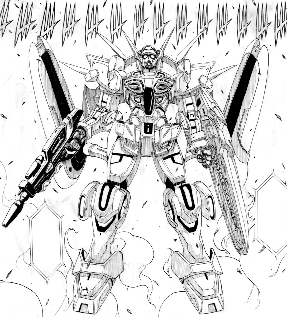 背景下部に煙を追加。画面に動きが出ますね。 #Gレコ 