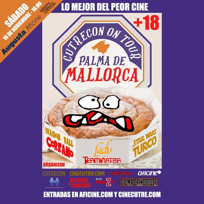 cinecutre's tweet photo. 🥳 HOY, DOBLE FIESTA🥳
¡Mallorca! ¡Madrid! Hoy asaltamos las dos ciudades con lo mejor... bueno, lo peor que podemos ofrecer, como siempre:
-12.30h, Sala Equis, #VHZ en Directo: https://t.co/KW5PmUD0H2…
-18h, Augusta @aficineib, #CutreCon On Tour: https://t.co/E1jWN502eP… https://t.co/yuP2igllMh
