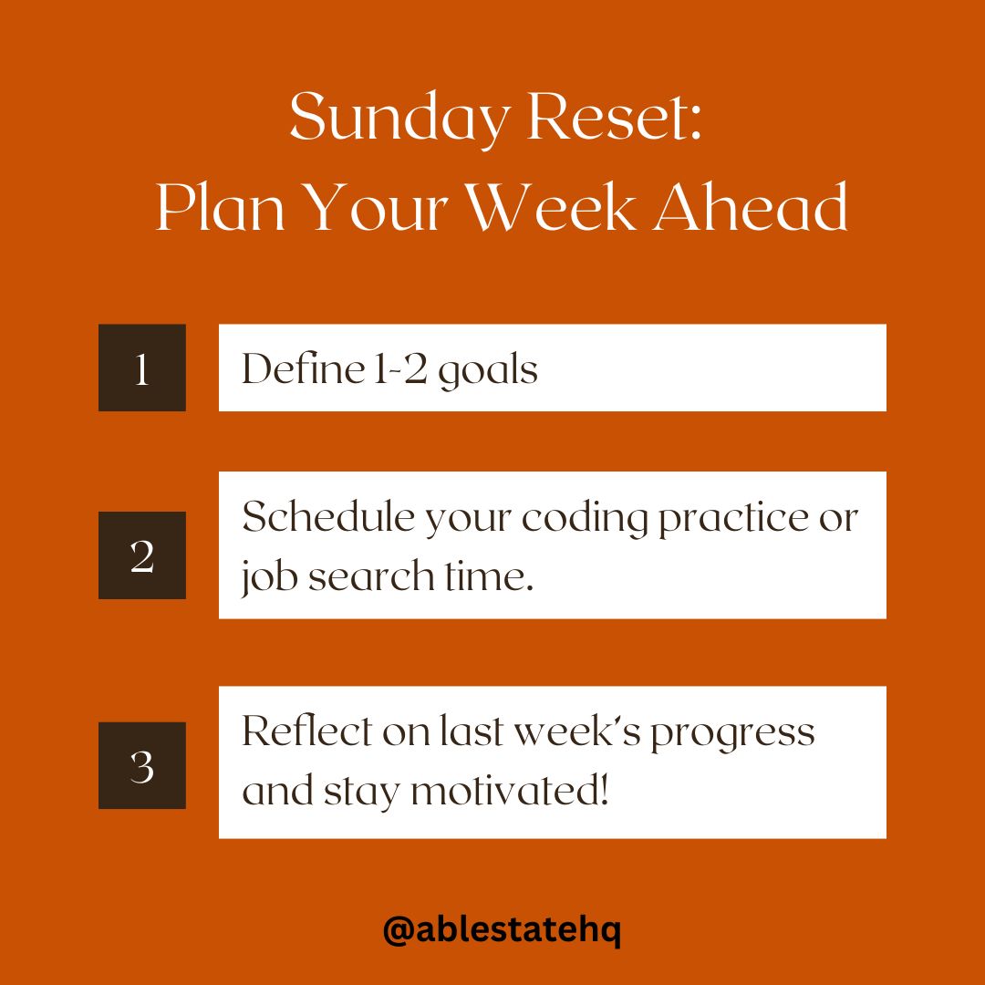 ablestateafrica's tweet image. ☕ Sunday Reset: Plan Your Week Ahead ☕

Developers, learners, and career changers—it’s time to set yourself up for success this week!

The path to growth is built one week at a time. Ready to take on the challenge?

#CodeYourWayUp #TechCareers #LearningJourney #CareerGoals