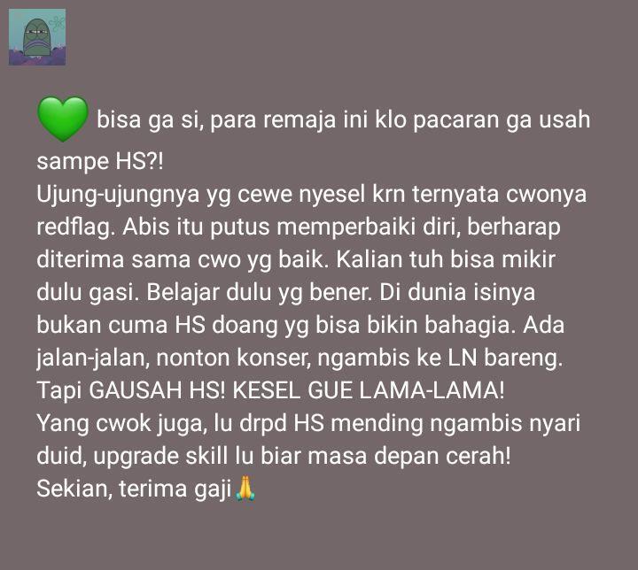 💚 🔞 JANGAN BIASAKAN SEX BEFORE MARRIED JADI BUDAYA. INGET! KITA MASIH MISKIN! Upgrade diri dari segala sisi! Biar dompet full isi!