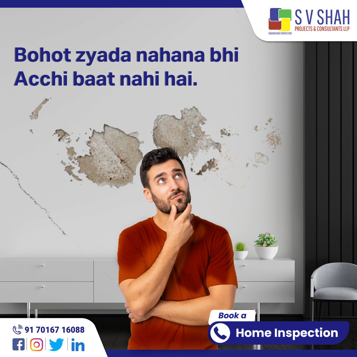 SVShahProjects's tweet image. Is excessive dampness ruining your walls? Book a home inspection today and protect your space!

Call us on +91 70167 16088 or visit our website svshahconsultants.com for more details.

#SVShahProjectsandConsultants #seepageinspection #seepagesolution #dampnessinspection