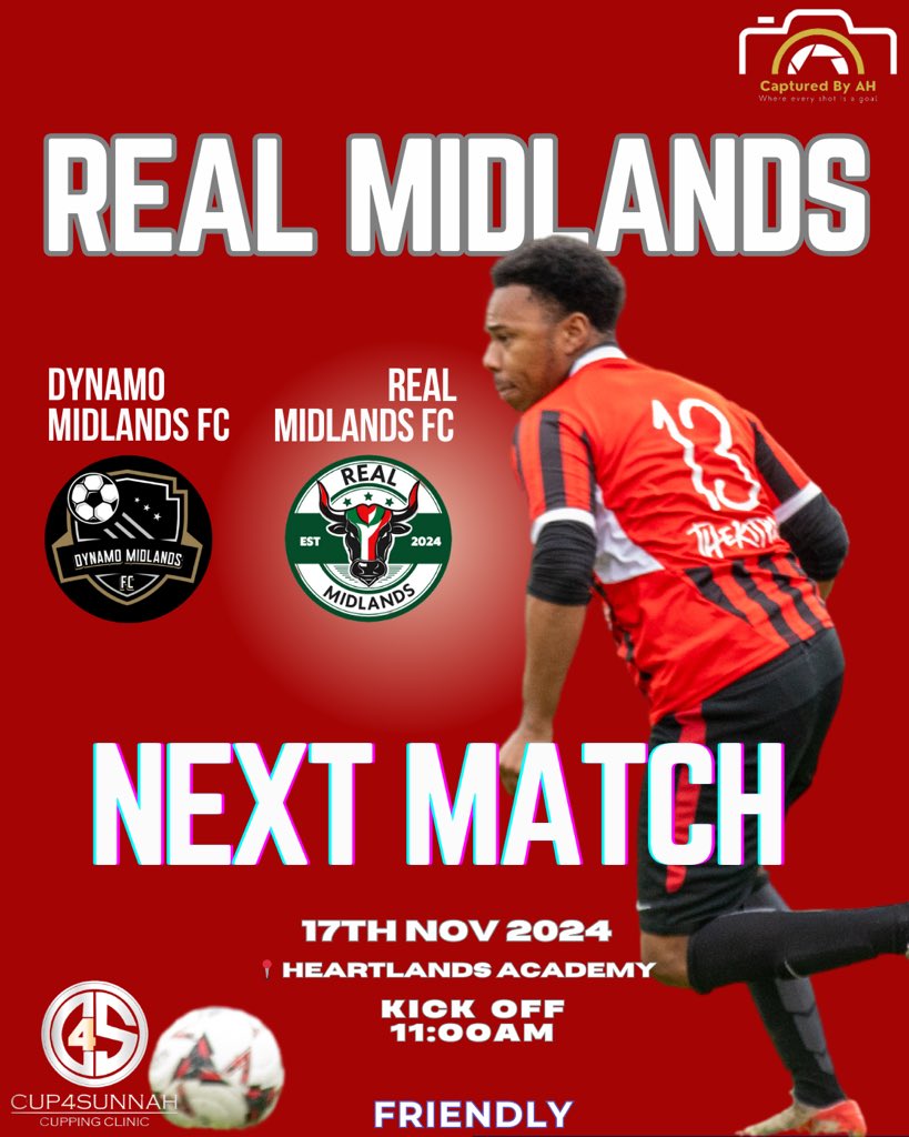 The boys step away from league action this week for a friendly match against Premier Division side Dynamo Midlands FC. This will be a great test against strong competition, keeping us active and sharp ahead of next Sunday's league fixture.