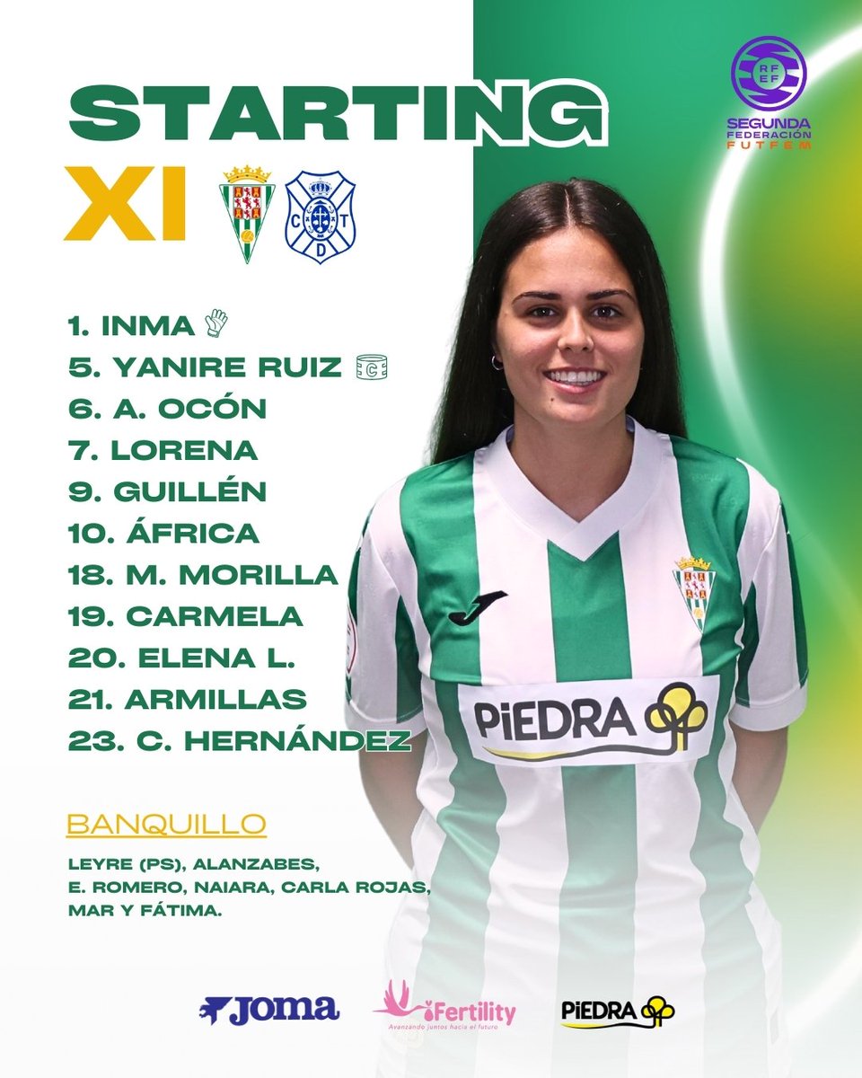 CordobaFemenino's tweet photo. 📄 ¡Nuestro 𝗫𝗜 𝗜𝗡𝗜𝗖𝗜𝗔𝗟 para enfrentarnos al @CDTFundacion!

#CCFFem #FutFem ⚪🟢 https://t.co/JQMrKrWwoO