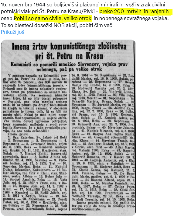 VidmarSimon's tweet photo. #Partizanske tolpe komunistov in sadistov genocidno pobijejo 200 slovenskih civilistov (mnogo otrok), v imenu revolucije in v imenu genocida.
Nobenega vojaka !!! https://t.co/xDaezJOAy2