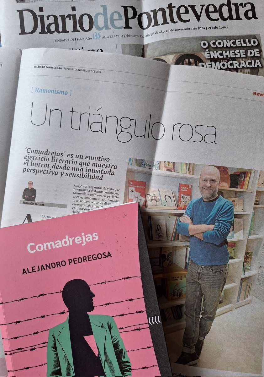 [Ramonismo]
'Comadrejas' es un emotivo ejercicio literario que muestra el horror desde una inusitada perspectiva y sensibilidad
<a href="/Diario_Pontev/">Diario de Pontevedra</a> <a href="/AlejandroPedreg/">Alejandro Pedregosa</a> <a href="/edcuatrolunas/">Editorial Cuatro lunas</a> <a href="/KalandrakaEdit/">Kalandraka Editora</a>
