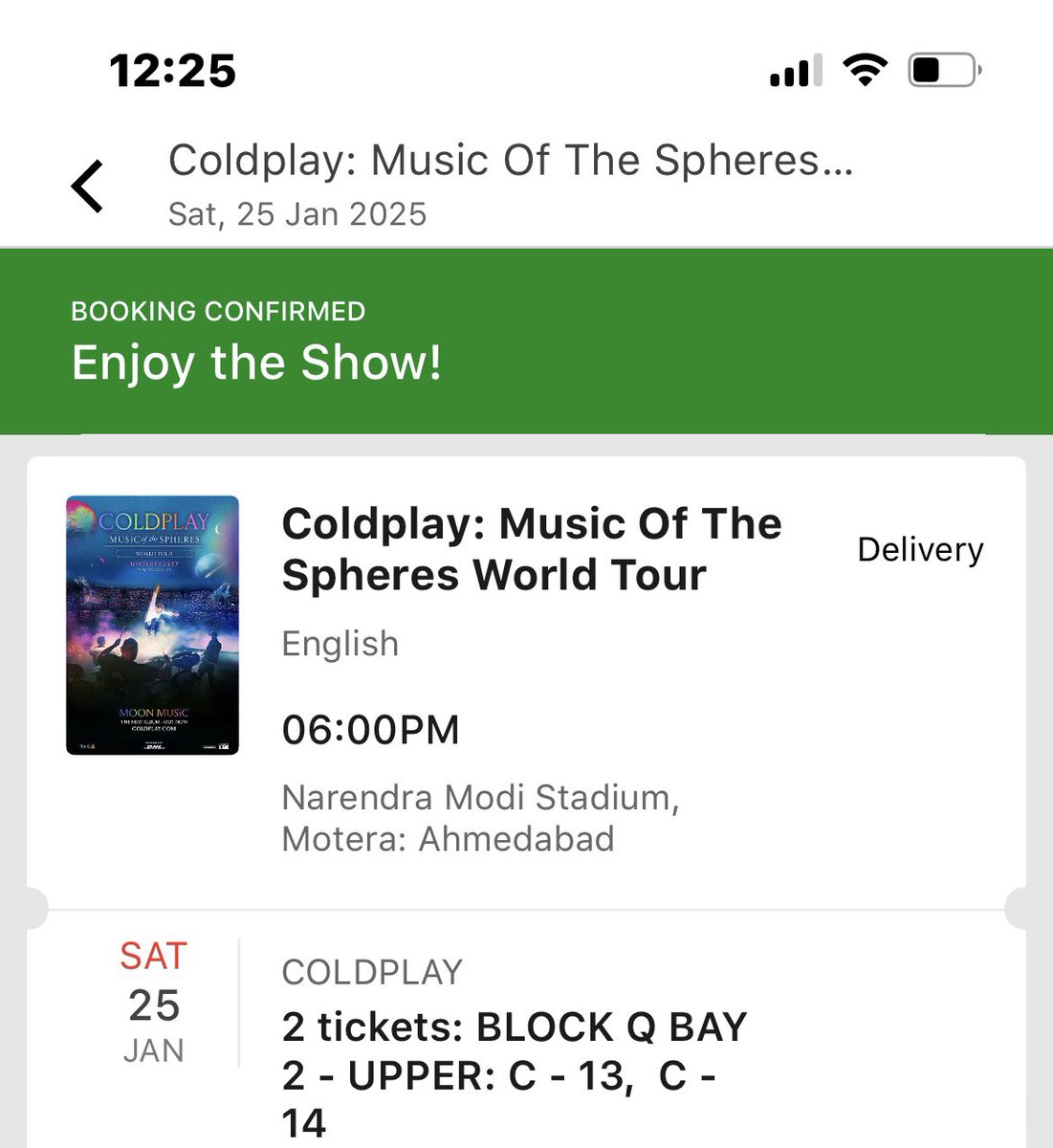 dramalovy's tweet photo. Coldplay ticket available
Interested one DM

#coldplay #coldplayahmedabad https://t.co/slGwi7DcIL