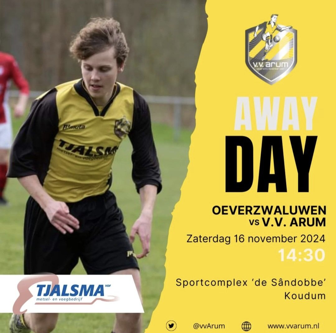 Vandaag reist het 1e af naar Koudum waar de wedstrijd <a href="/Oeverzwaluwen/">Voetbal</a> 1 - Arum 1 op het programma staat. Vanmiddag om 14.30 uur is de aftrap op Sportcomplex de Sândobbe.