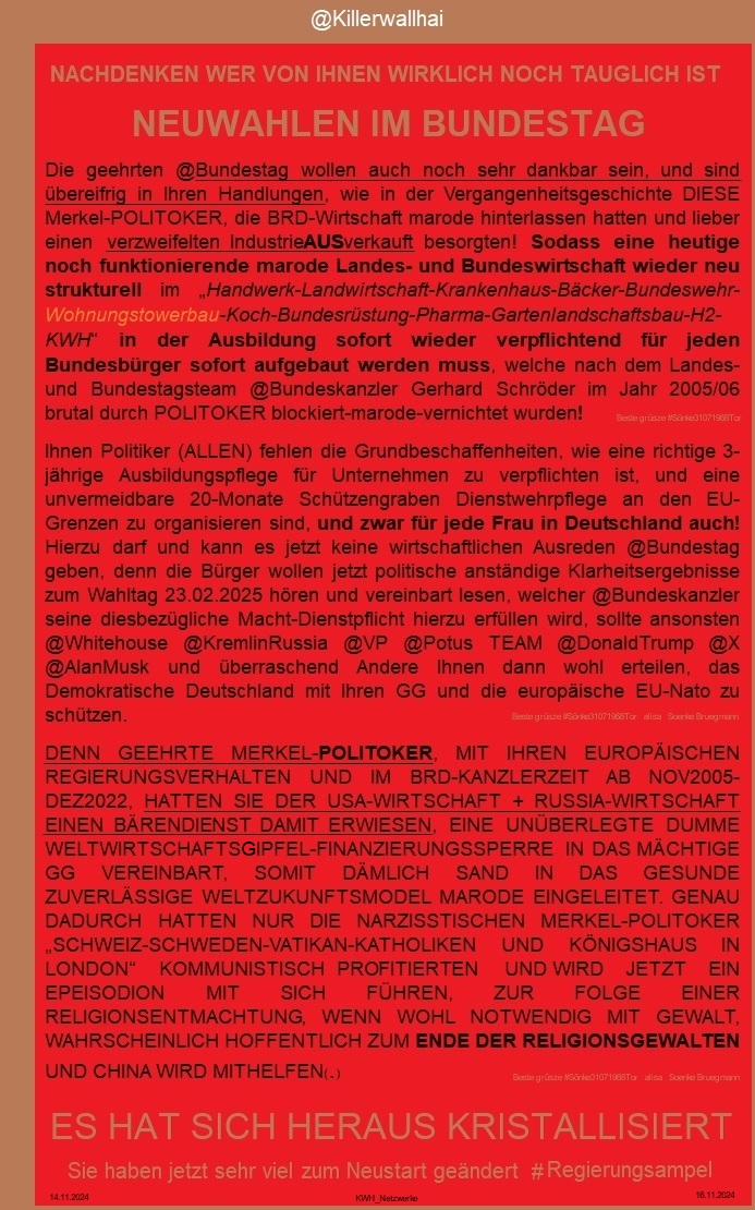KWH_ILAS's tweet photo. #POLITOKER NACHDENKEN @fw_bayern @SSWpresse @dieLinke @AfD @BSW_Offiziell @DasErste @CDU @CSU @fdp @Die_Gruenen @spdde #Merkel #Politiker #Neuwahlen2025 SIE HABEN RIESENPROBLEME MIT FACHKOMPETENZEN #CSU #CDU #FDP #Gruenen EIN DEMOKRATIELAND + GG @bundesrat ZU SCHÜTZEN. Info @bka: https://t.co/REM8y17Lm7
