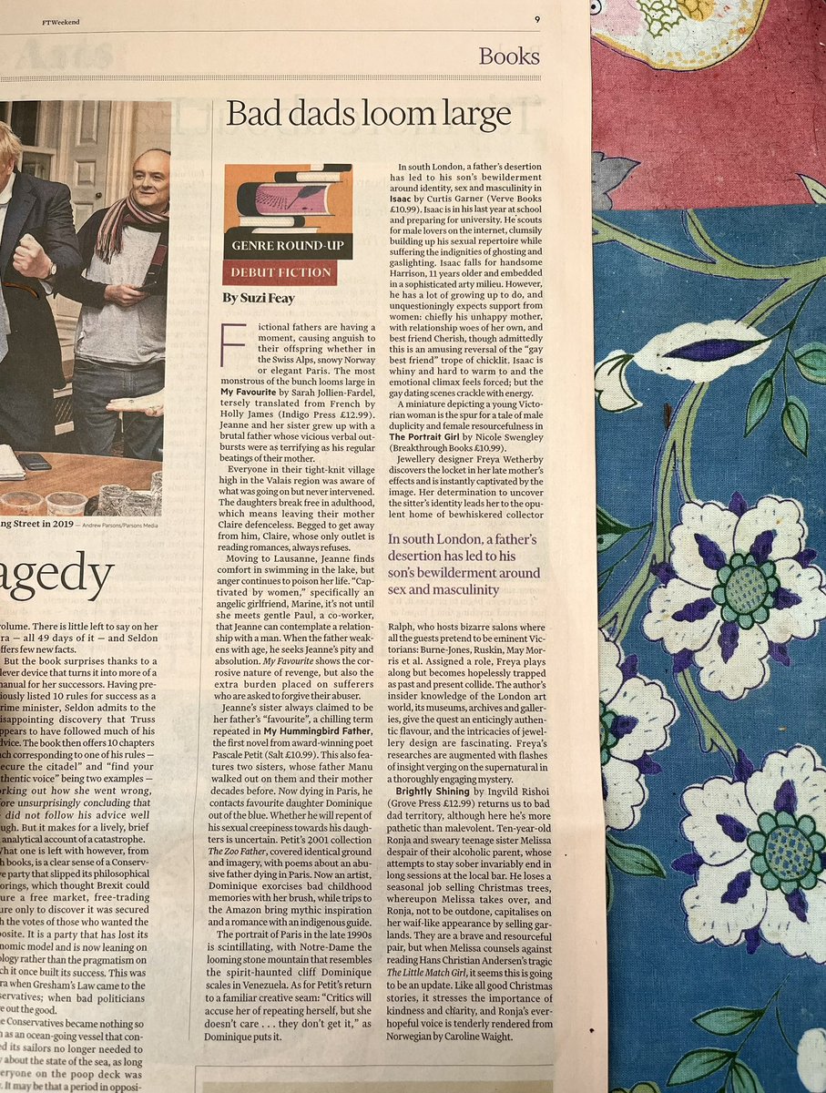 Pascale Petit FRSL๐
๐ณ๐ฆ๐ณ๐ (@pascalepoet) on Twitter photo Thrilled that Suzi Feayโs review of My Hummingbird Father made it into the <a href="/ftweekend/">FT Weekend</a> print newspaper today! In their best books of the week roundup of best debuts. Itโs so strange to see it in the Financial Times!
<a href="/saltpublishing/">Salt Books</a> <a href="/Artellus/">Artellus</a> <a href="/JonCurzon/">Jon Curzon</a> #myhummingbirdfather Thrilled that Suzi Feayโs review of My Hummingbird Father made it into the <a href="/ftweekend/">FT Weekend</a> print newspaper today! In their best books of the week roundup of best debuts. Itโs so strange to see it in the Financial Times!
<a href="/saltpublishing/">Salt Books</a> <a href="/Artellus/">Artellus</a> <a href="/JonCurzon/">Jon Curzon</a> #myhummingbirdfather